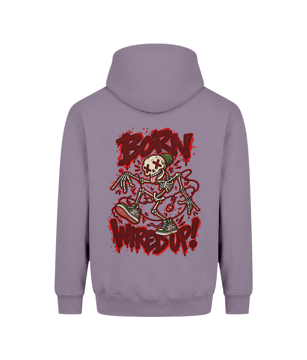 Skeleton heavyweight hoodie | Dusty Lilac | back view