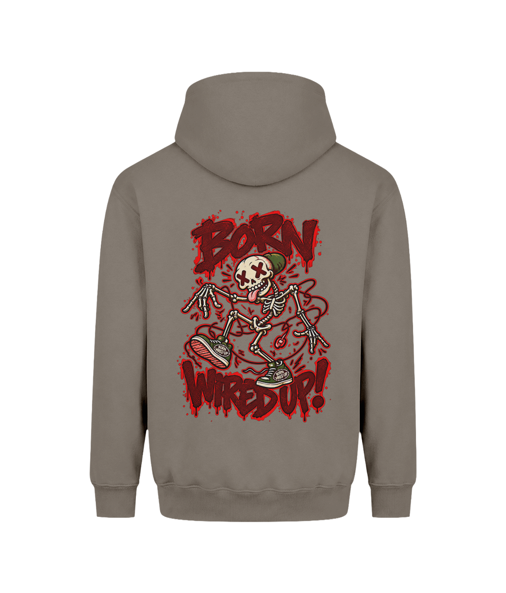 Skeleton heavyweight hoodie | Natural Clay | back view