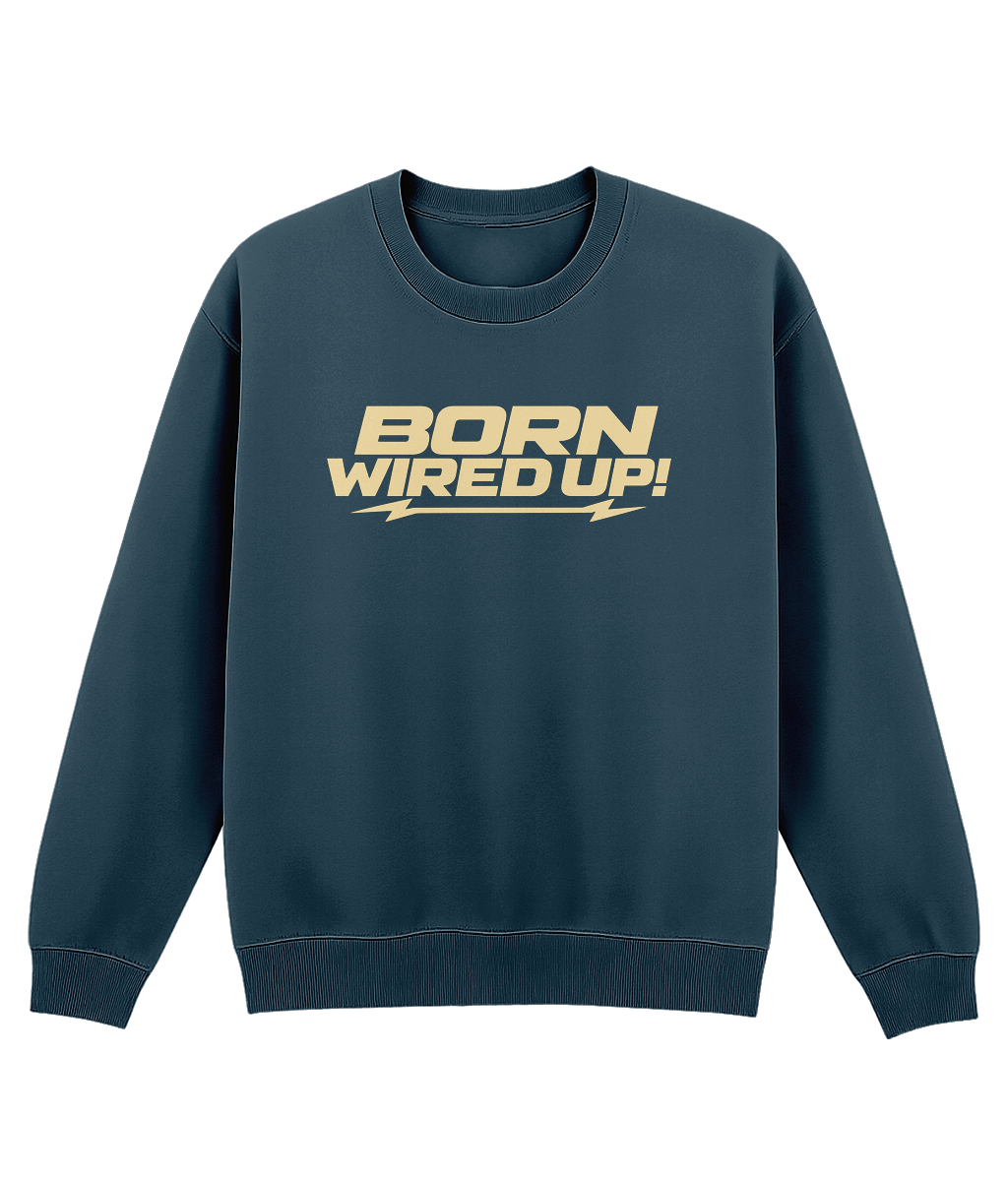 Cream Lightning Sweatshirt | BORN WIRED UP! — front view
