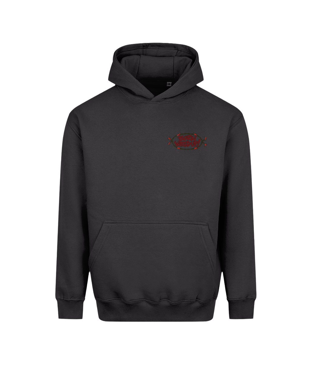 Skeleton heavyweight hoodie | Solid Charcoal | front view