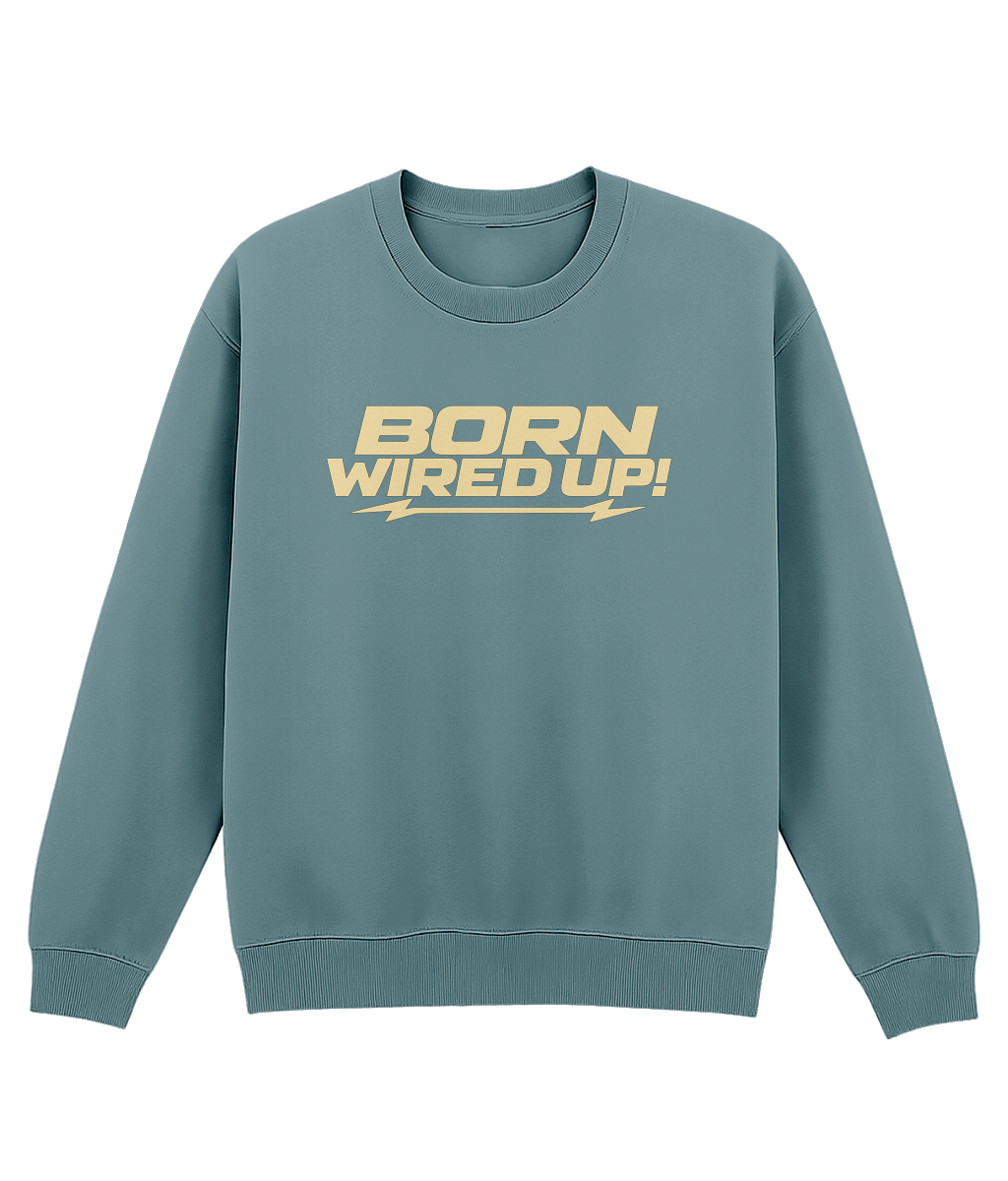 Cream Lightning Sweatshirt | BORN WIRED UP! — front view