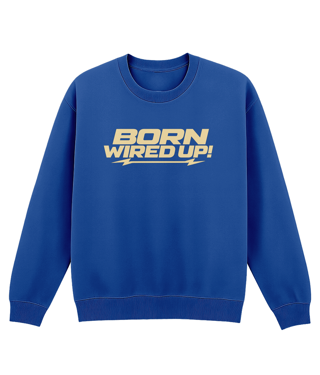 Cream Lightning Sweatshirt | BORN WIRED UP! — front view