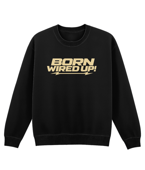 Cream Lightning Sweatshirt | BORN WIRED UP! — front view