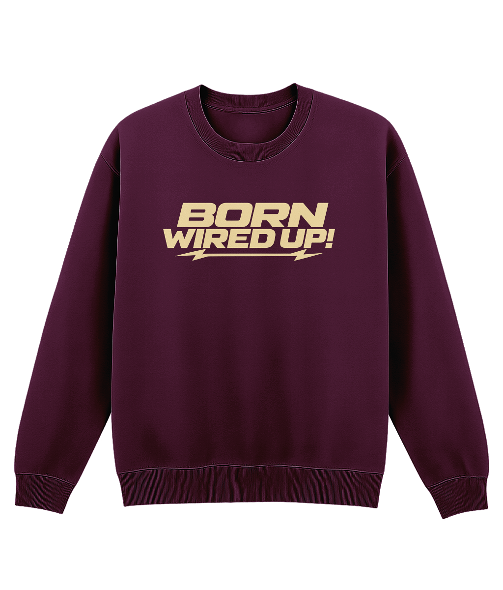 Cream Lightning Sweatshirt | BORN WIRED UP! — front view