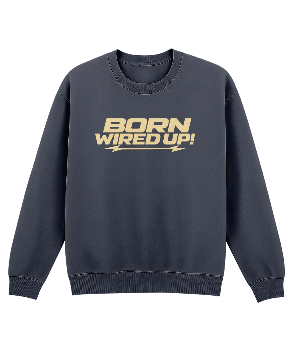 Cream Lightning Sweatshirt | BORN WIRED UP! — front view