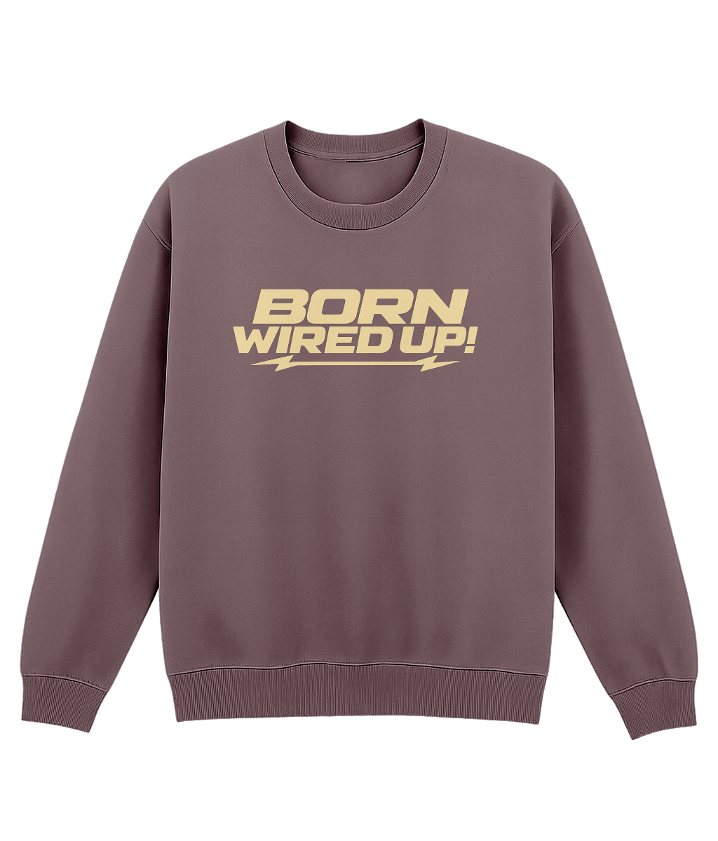 Cream Lightning Sweatshirt | BORN WIRED UP! — front view
