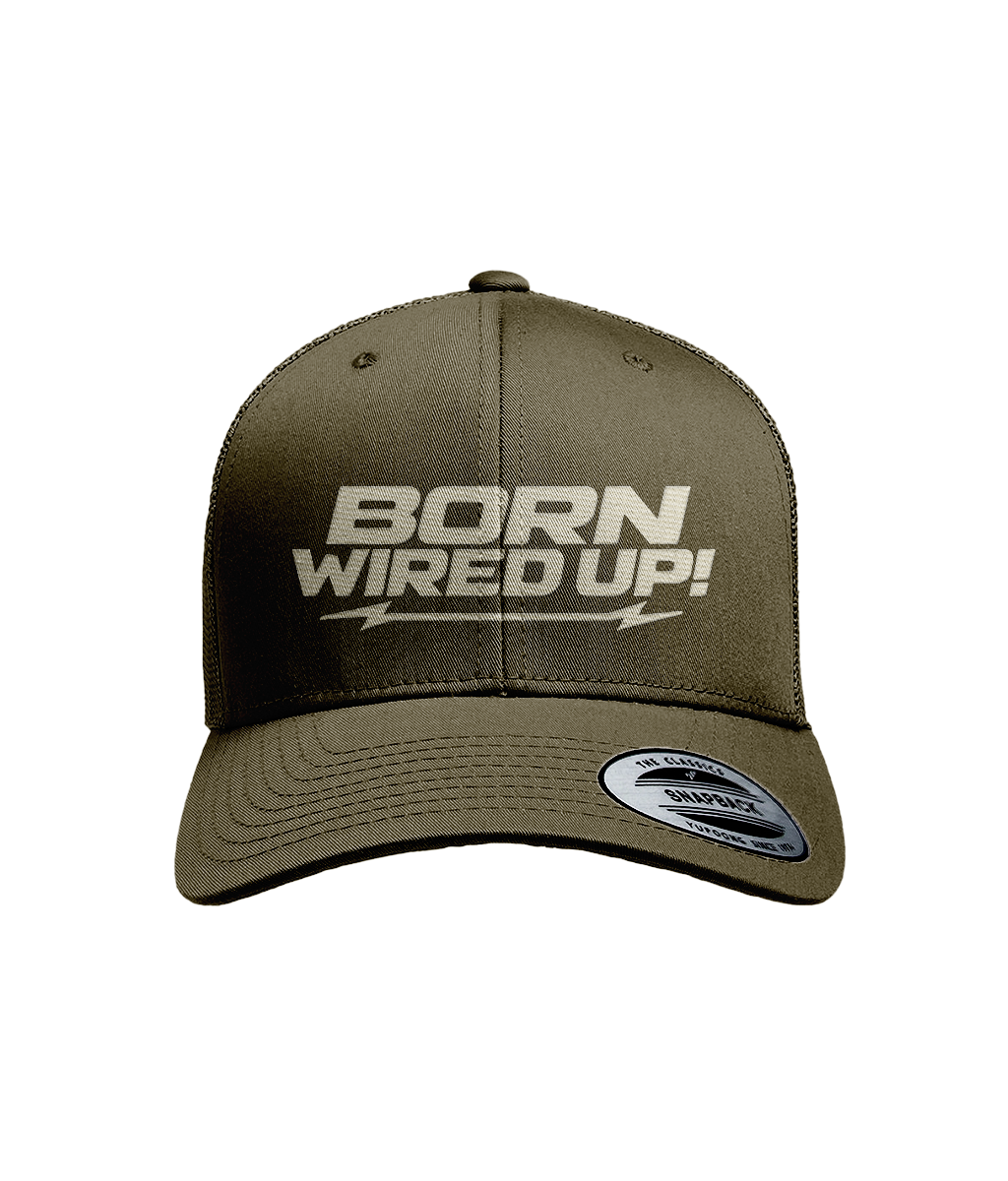 BWU Flexfit Trucker Cap | BORN WIRED UP! — front view