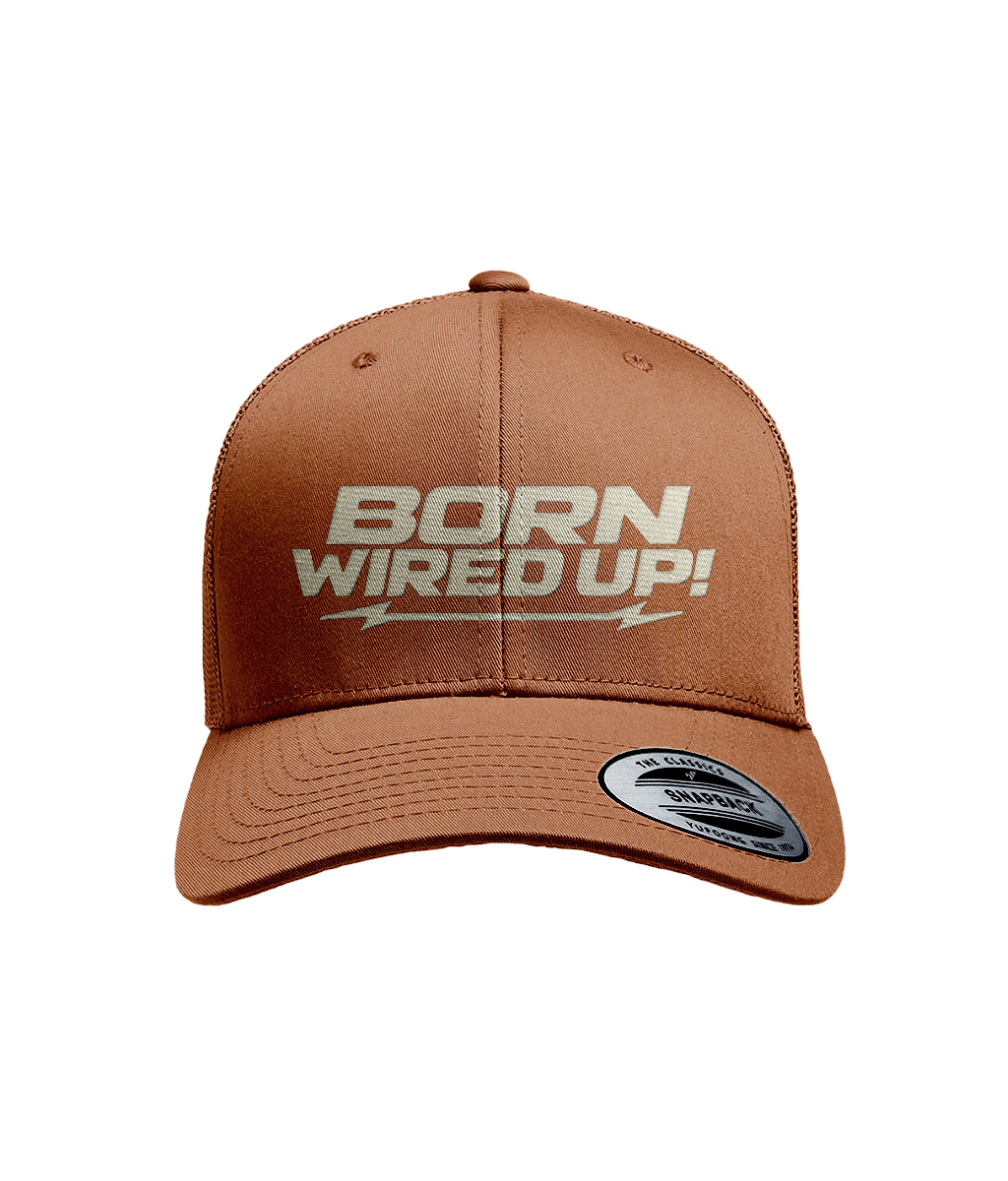 BWU Flexfit Trucker Cap | BORN WIRED UP! — front view