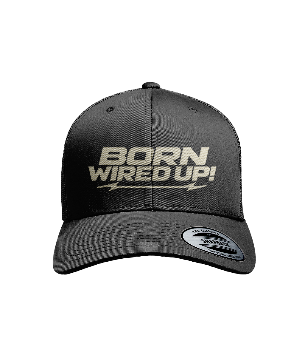 BWU Flexfit Trucker Cap | BORN WIRED UP! — front view