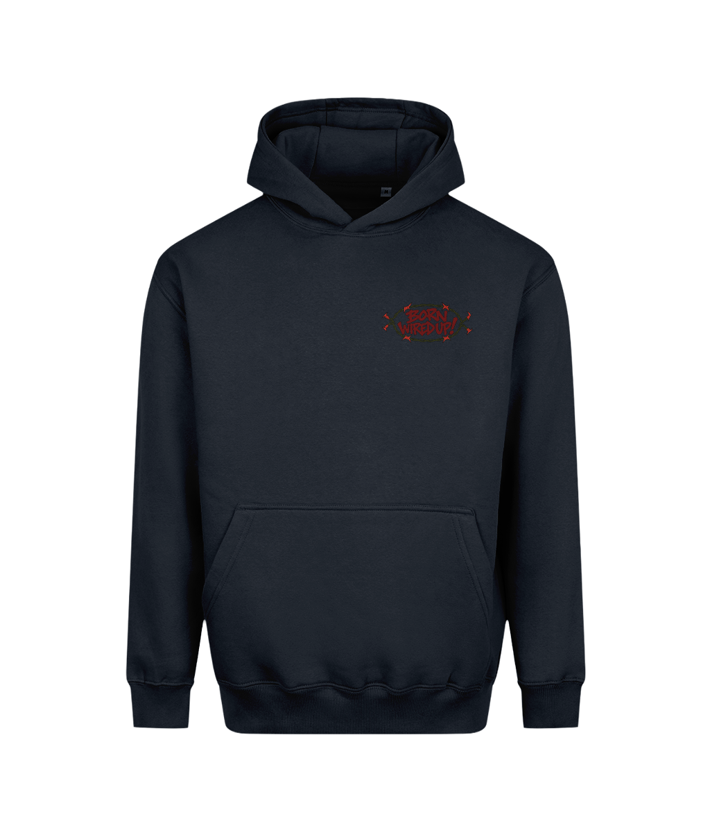 Skeleton heavyweight hoodie | New French Navy | front view