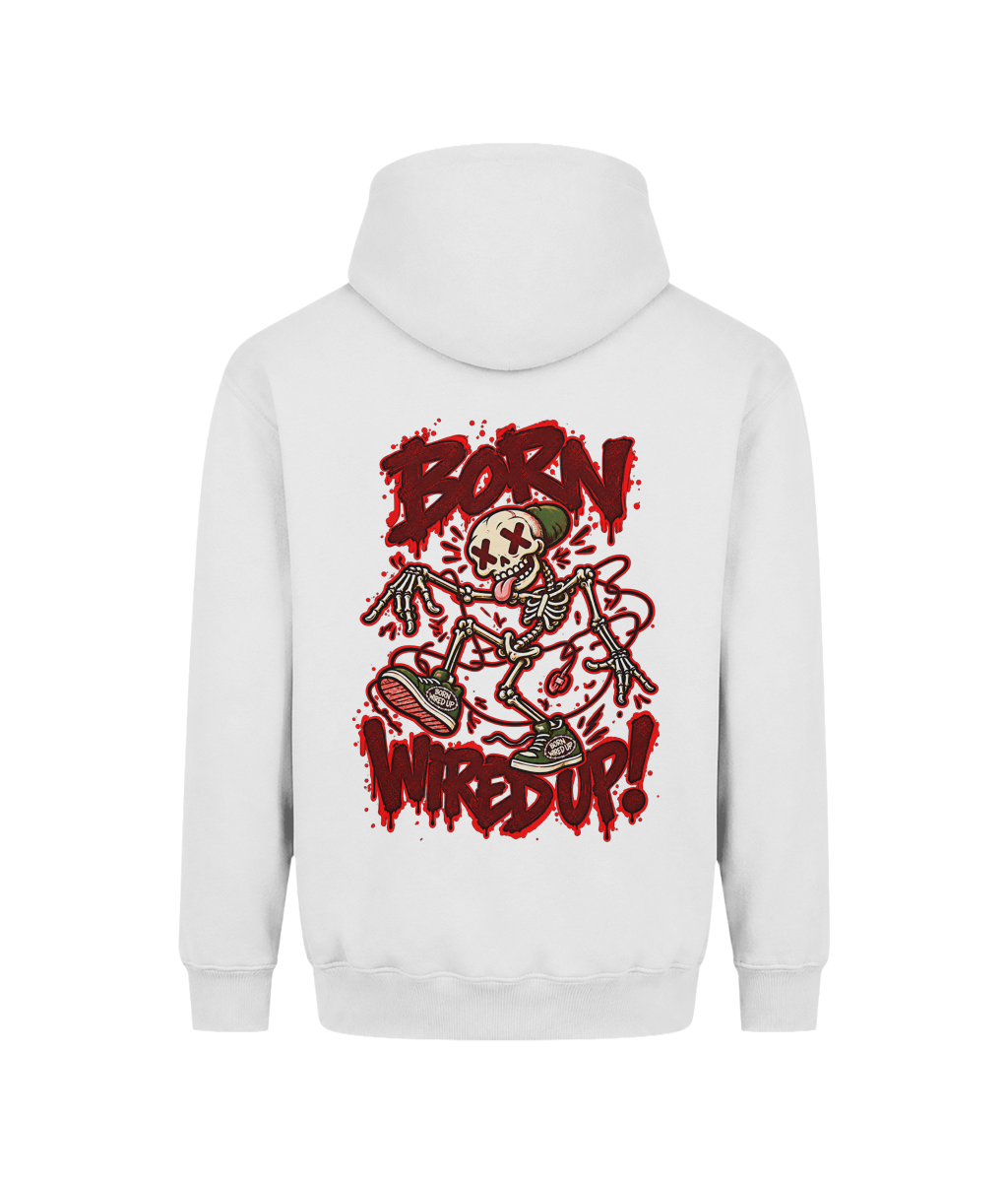 Skeleton heavyweight hoodie | Arctic White | back view
