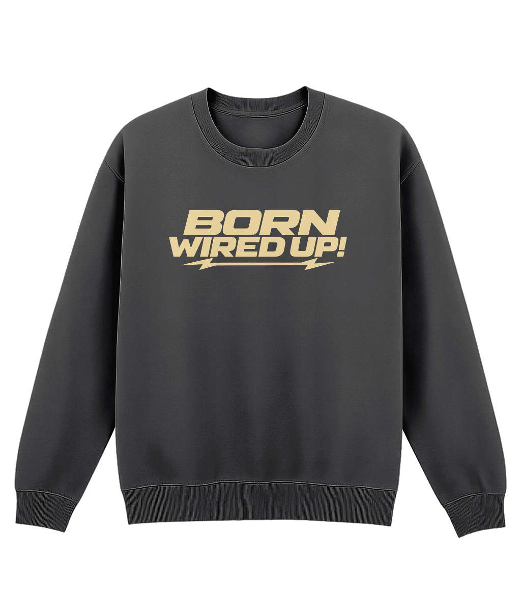 Cream Lightning Sweatshirt | BORN WIRED UP! — front view