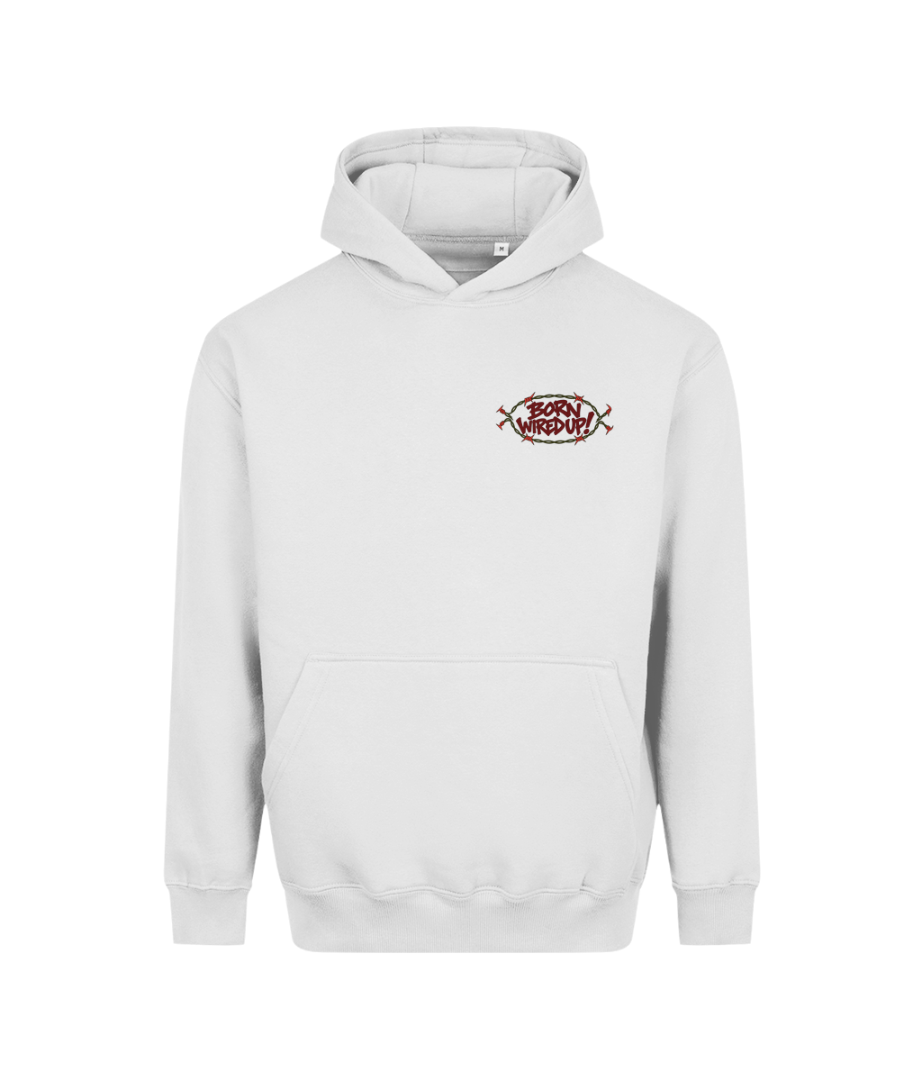 Skeleton heavyweight hoodie | Arctic White | front view