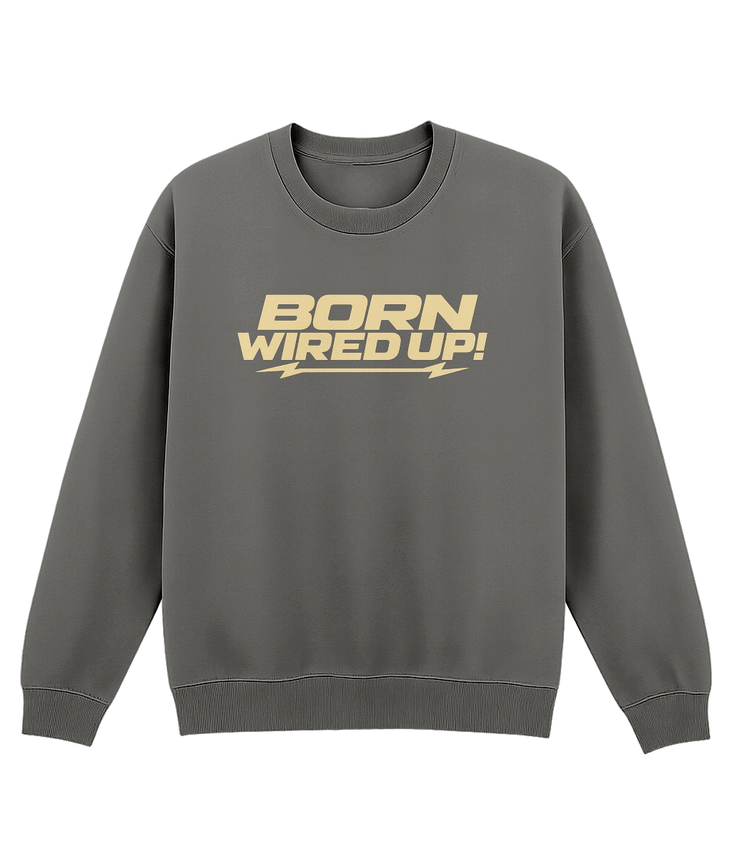 Cream Lightning Sweatshirt | BORN WIRED UP! — front view