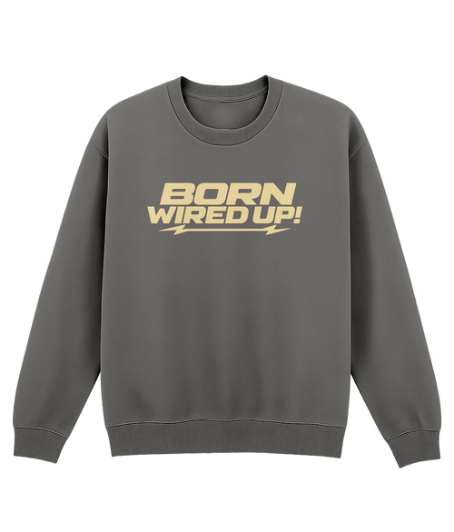 Cream Lightning Sweatshirt | BORN WIRED UP! — front view