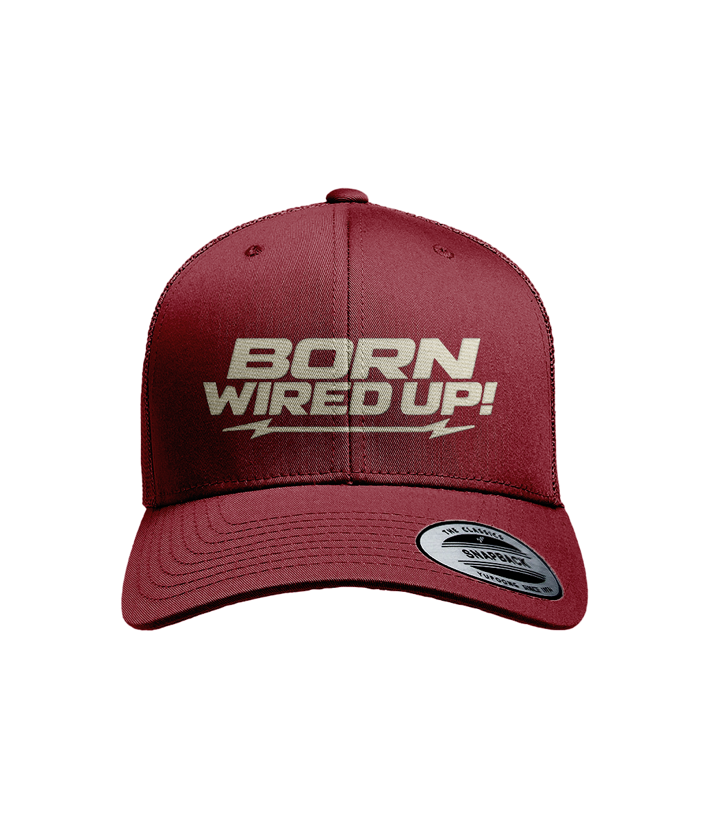 BWU Flexfit Trucker Cap | BORN WIRED UP! — front view