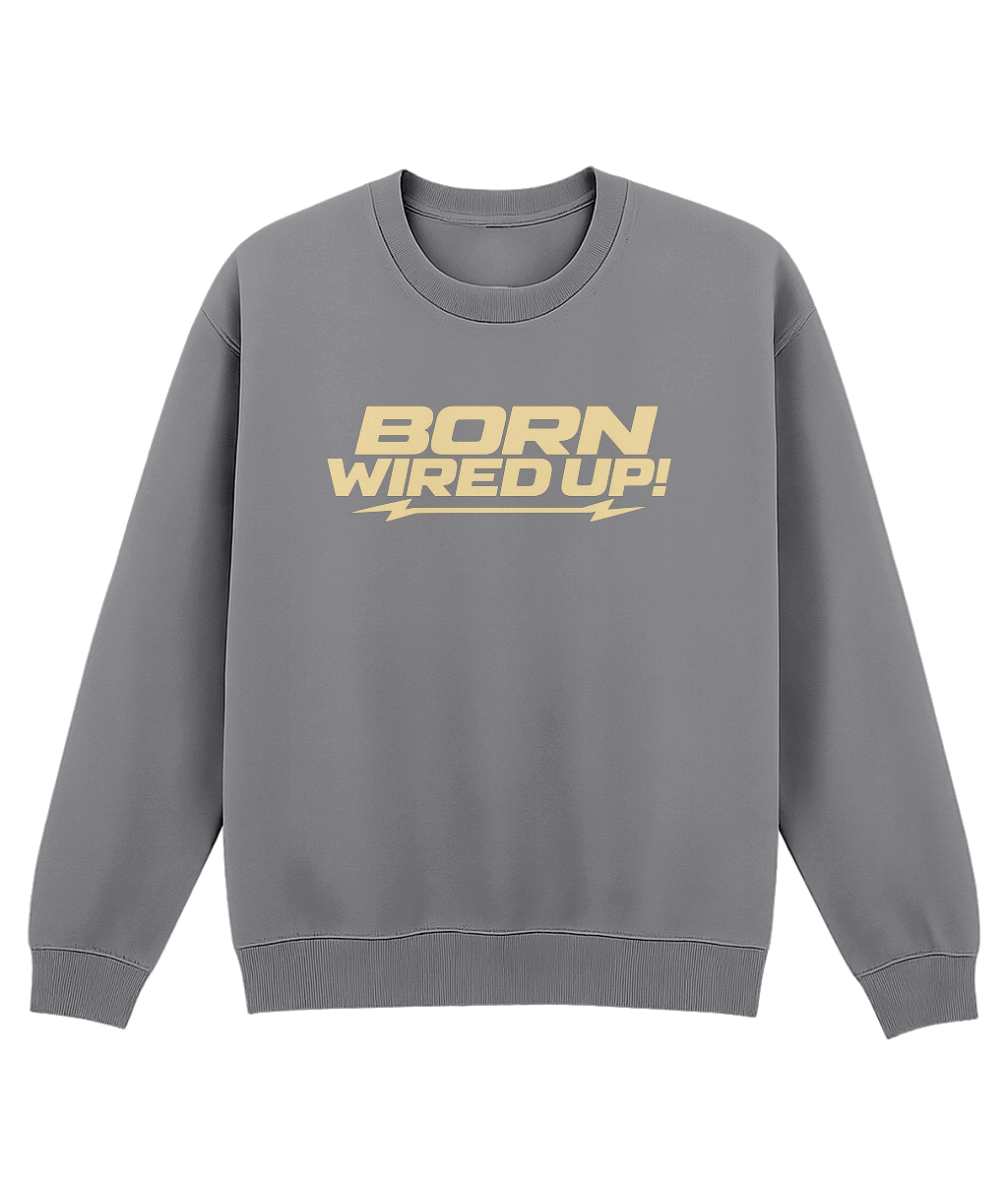 Cream Lightning Sweatshirt | BORN WIRED UP! — front view