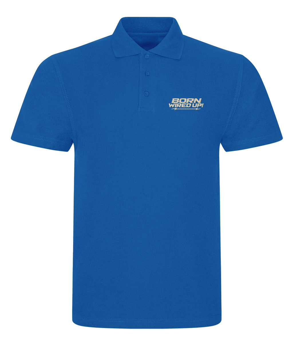 BWU Classic Piqué Polo | BORN WIRED UP! — chest design, front view