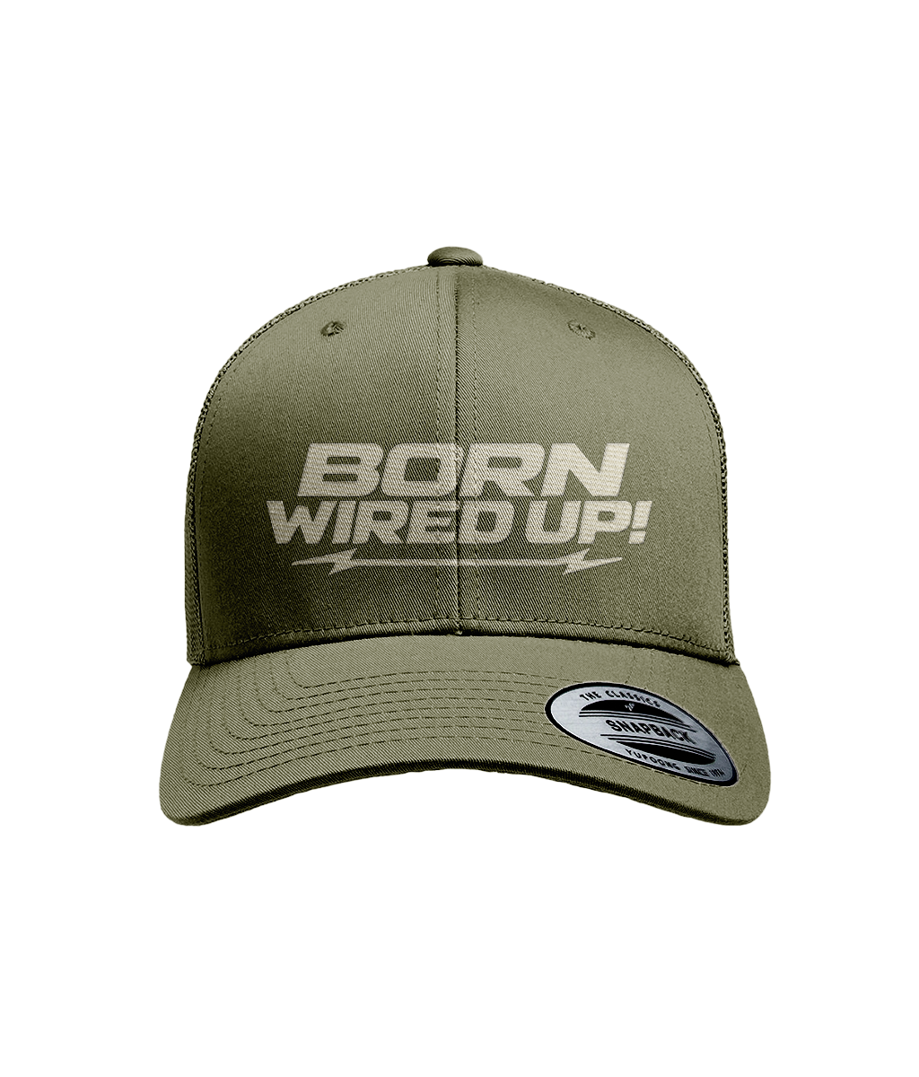 BWU Flexfit Trucker Cap | BORN WIRED UP! — front view