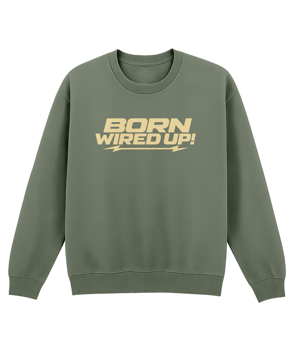 Cream Lightning Sweatshirt | BORN WIRED UP! — front view
